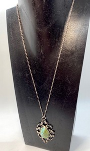lot 85 image: Beautiful Sterling and Turquoise Pendant on Sterling Chain