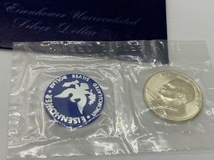 lot 101 image: Blue Ike - 1971 Eisenhower Uncirculated Silver Dollar