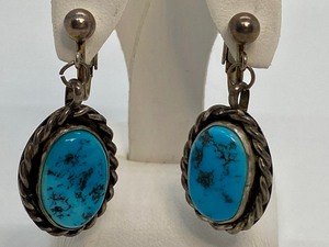 lot 115 image: Sterling and Turquoise Earrings