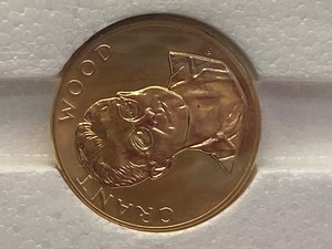 lot 117 image: 1980 American Arts Gold Medallion Grant Wood