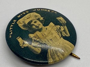 lot 171 image: Vintage 1920s Little Miss Junket Button or Little Miss Junket Pin Back