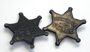 lot 175 image: (2) 1920 Cracker Jack Toy Prize Pins