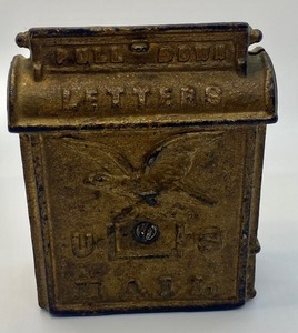 lot 196 image: Vintage Eagle Mail Box Coin Bank