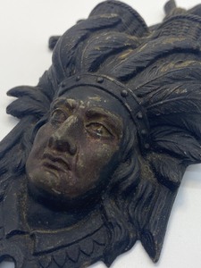 lot 190 image: Antique Metal Native American Figurine Matchholder by Nicholas Mller (1818-1873)