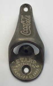 lot 194 image: Antique 1925 Long Neck Coca Cola STARR Bottle Opener