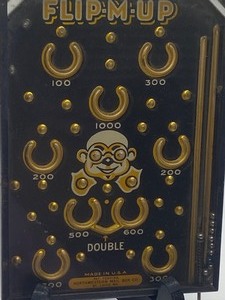 lot 203 image: Vintage 1930-1940 Flip-M-Up PinballGame by Northwestern Mail Box Co