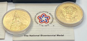 lot 214 image: (2) National Bicentennial Medals