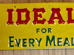 lot 237 image: Vintage Metal IDEAL Bread Sign - Ideal for Every Meal