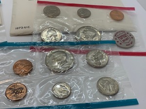 lot 232 image: (2) 1972 Coin Proof Sets