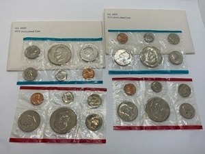 lot 240 image: (2) 1975 U.S. Mint Uncirculated Coin Sets