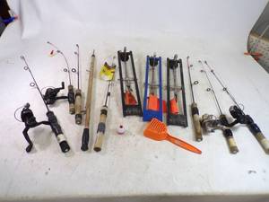 lot 20 image: Ice Fishing Rods, Reels and Tipups