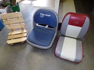 lot 21 image: 2 Boat Seats and wood seat