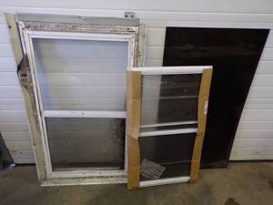 lot 51 image: Pair of windows and plexi glass