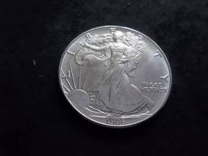 1986 US Silver Eagle One Dollar .999 Fine MS