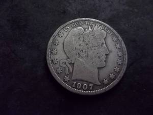 1907 D Barber Half Dollar
