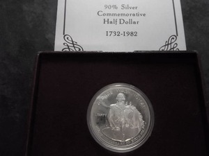 George Washington 250th Birthday Commemorative Silver Proof Half Dollar