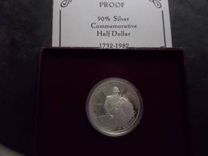 George Washington 250th Birthday Commemorative Silver Proof Half Dollar