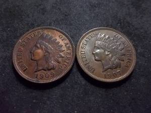 1907, 1909 Indian Head Cents