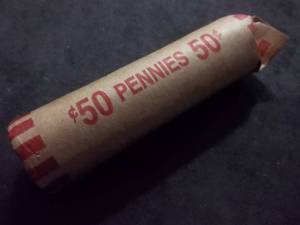 Full Roll Of 50 Indian Head Cents Random Dates