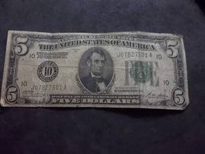 Five Dollar Bill 1928 A