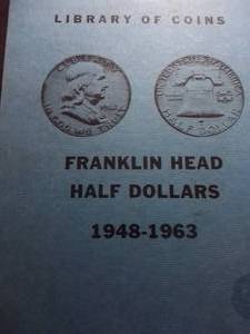 Vintage Coin Album Of Franklin Half Dollar 1948-1963 From 1959. With Protective Sliders