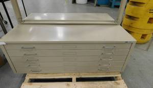 lot 56 image: Blueprint Flat File Cabinet - 47(w) x 15.5(h) x 36(d)