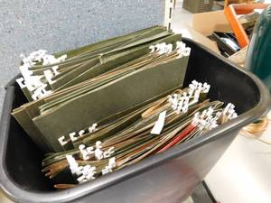 lot 113 image: Garbage Bin, Hanging Files, Plastic Job Tickets