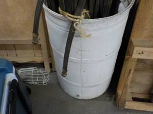White Barrel with Hoses and Apple  ...
