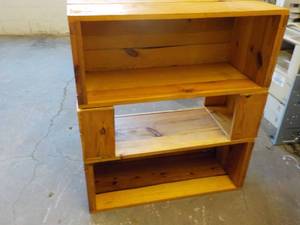 Wood boxes made for a shelving syst...