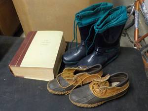 2 Pair Boots size 6 and Big Library...