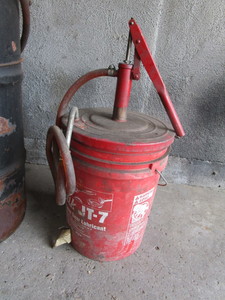 lot 15 image: Oil Barrel & Bucket wHand Pumps
