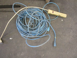 lot 218 image: Extension Chord Weed Trimmer, Chainsaw (both untested)
