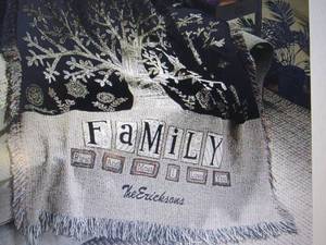 lot 4 image: Personalized Family First Throw ope...