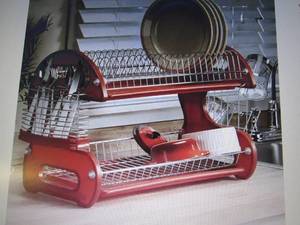 lot 16 image: 2-Tier Dish Rack open box Retail $3...