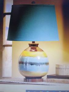lot 20 image: Ceramic Glazed Table Lamp open box ...
