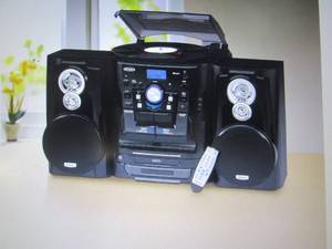 lot 27 image: Music System with 3-Speed Turntable...