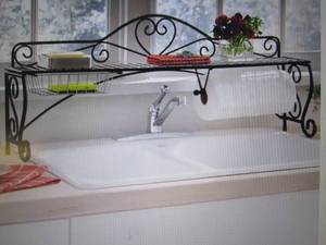 lot 29 image: Heart and Scroll Over-The-Sink Shel...