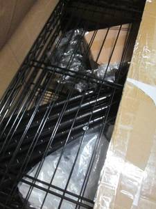 lot 34 image: 5-Shelf Tower Metal Rolling Rack op...