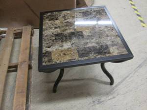 lot 36 image: 3-Piece Faux Marble Table Set open ...