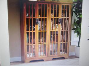 lot 54 image: Double-Door Media Cabinet open box ...