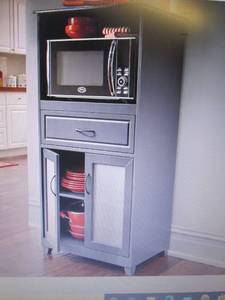 lot 55 image: Microwave Storage with Glass Door C...