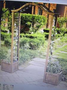 lot 65 image: Garden Arched Trellis with Planters...