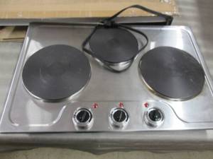 lot 89 image: Tabletop Triple Burner open box , t...