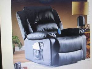 lot 165 image: Overstuffed Recliner with Massage o...