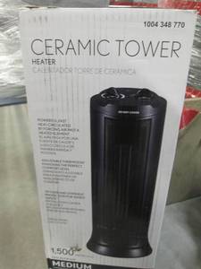 lot 186 image: 1500-Watt Electric Ceramic Tower OS...