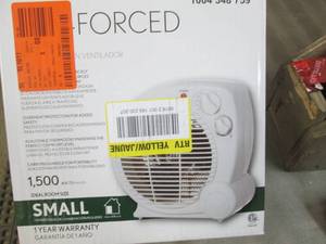 lot 199 image: 1500-Watt Electric Fan Forced Porta...