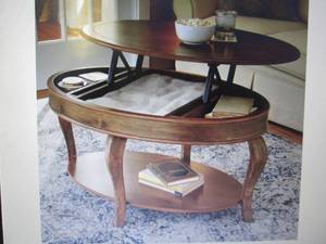 lot 127 image: Oval Lift Coffee Table open box Ret...
