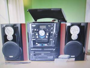 lot 131 image: Music System with 3-Speed Turntable...