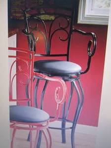 lot 138 image: Scroll Arm Bar Stool open box Retai...