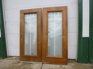 lot 22 image: 2 Wood Exterior Doors with Glass